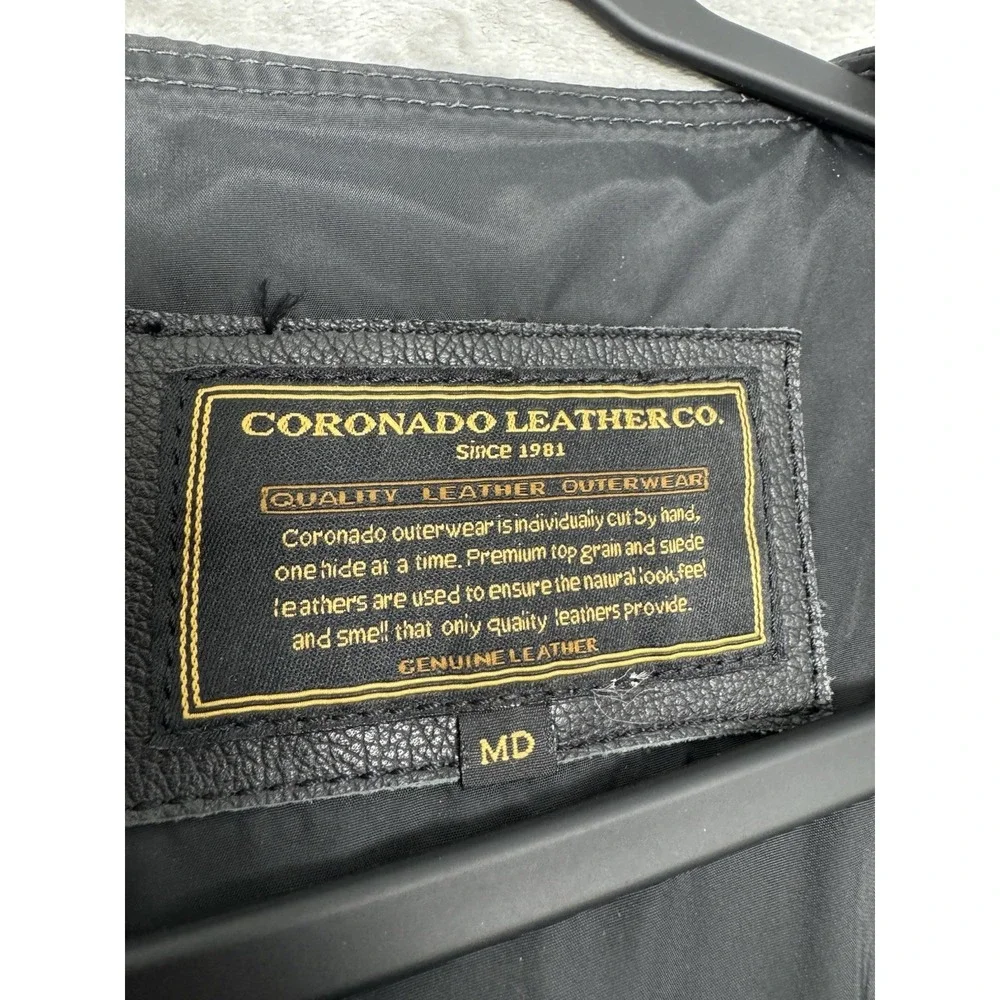 Vintage Coronado Leather Vest Mens Medium Dual Conceal Carry Wester Biker Y2K